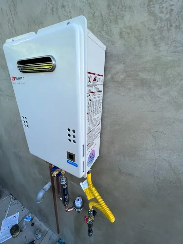 Tankless water heater installation for Bailey homes